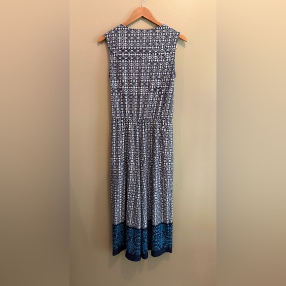 Dana Buchman Navy Blue and White Geometric Jumpsuit Romper - Picture 11 of 17